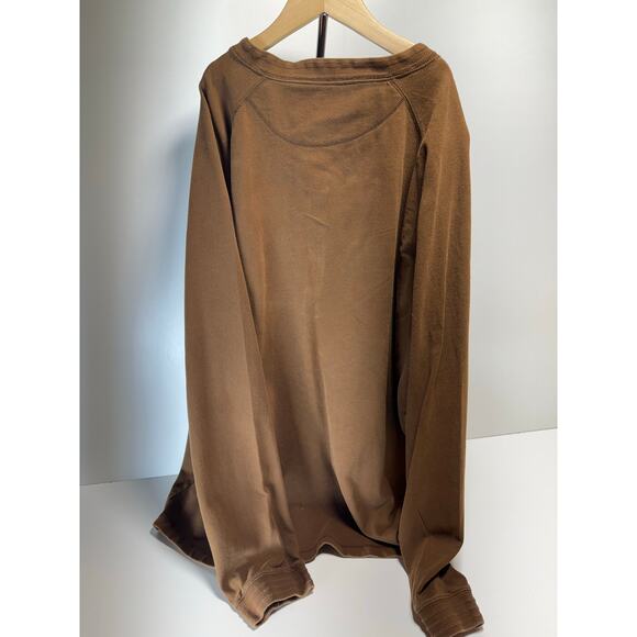 Men’s Long Sleeve  Henley 2XL Soft Casual Brown Outdoor Gorpcore Casual Dad Core - Picture 2 of 7